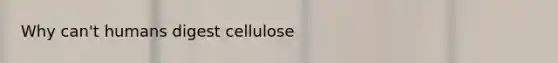 Why can't humans digest cellulose