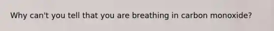 Why can't you tell that you are breathing in carbon monoxide?