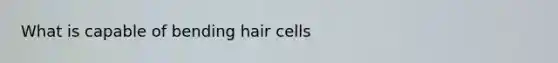 What is capable of bending hair cells