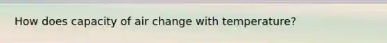 How does capacity of air change with temperature?
