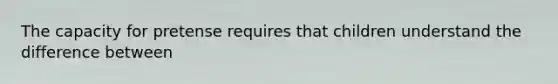 The capacity for pretense requires that children understand the difference between