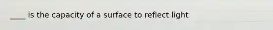 ____ is the capacity of a surface to reflect light