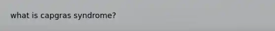 what is capgras syndrome?