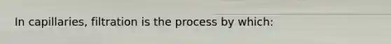 In capillaries, filtration is the process by which: