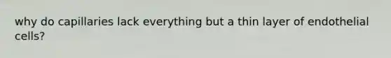 why do capillaries lack everything but a thin layer of endothelial cells?