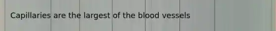 Capillaries are the largest of the blood vessels