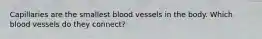 Capillaries are the smallest blood vessels in the body. Which blood vessels do they connect?