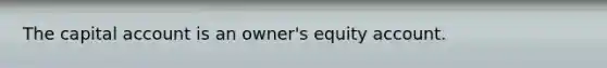 The capital account is an owner's equity account.