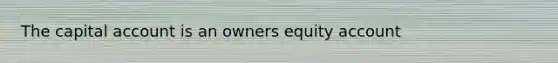 The capital account is an owners equity account