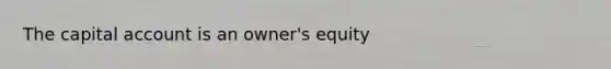 The capital account is an owner's equity