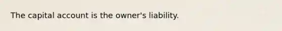 The capital account is the owner's liability.