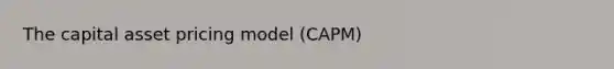 The capital asset pricing model (CAPM)