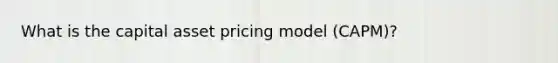 What is the capital asset pricing model (CAPM)?