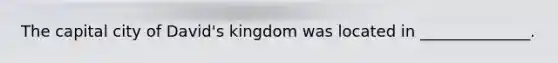 The capital city of David's kingdom was located in ______________.