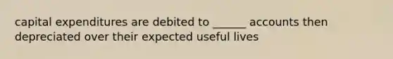 capital expenditures are debited to ______ accounts then depreciated over their expected useful lives