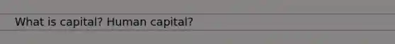 What is capital? Human capital?