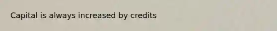 Capital is always increased by credits