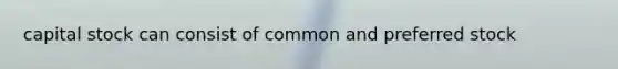 capital stock can consist of common and preferred stock