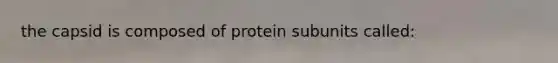 the capsid is composed of protein subunits called: