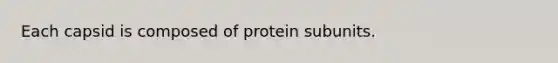 Each capsid is composed of protein subunits.