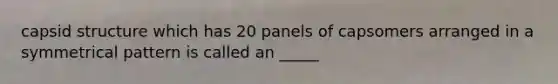 capsid structure which has 20 panels of capsomers arranged in a symmetrical pattern is called an _____