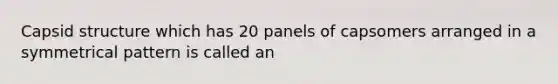 Capsid structure which has 20 panels of capsomers arranged in a symmetrical pattern is called an