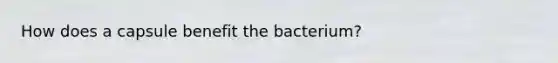 How does a capsule benefit the bacterium?