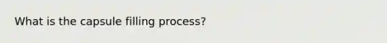 What is the capsule filling process?