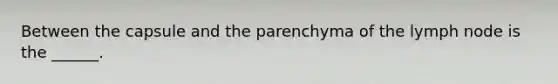 Between the capsule and the parenchyma of the lymph node is the ______.