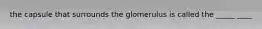 the capsule that surrounds the glomerulus is called the _____ ____