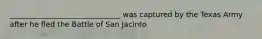 ______________________________ was captured by the Texas Army after he fled the Battle of San Jacinto