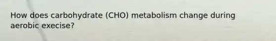 How does carbohydrate (CHO) metabolism change during aerobic execise?