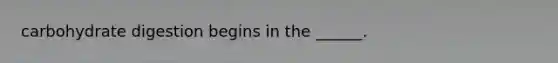 carbohydrate digestion begins in the ______.