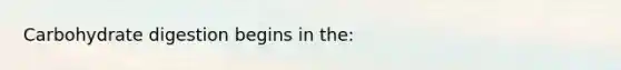 Carbohydrate digestion begins in the: