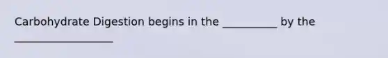 Carbohydrate Digestion begins in the __________ by the __________________