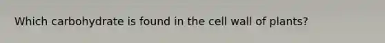Which carbohydrate is found in the cell wall of plants?