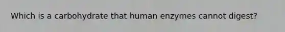 Which is a carbohydrate that human enzymes cannot digest?