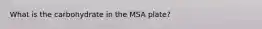 What is the carbohydrate in the MSA plate?