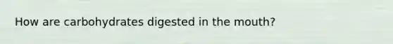 How are carbohydrates digested in the mouth?