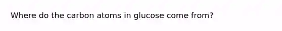 Where do the carbon atoms in glucose come from?