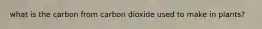 what is the carbon from carbon dioxide used to make in plants?