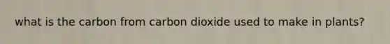 what is the carbon from carbon dioxide used to make in plants?