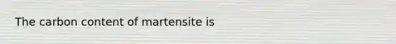 The carbon content of martensite is