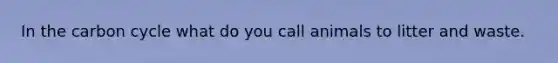 In the carbon cycle what do you call animals to litter and waste.