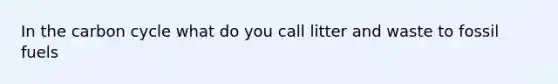 In the carbon cycle what do you call litter and waste to fossil fuels