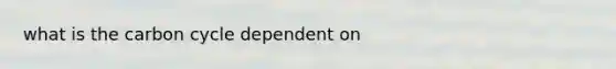 what is the carbon cycle dependent on