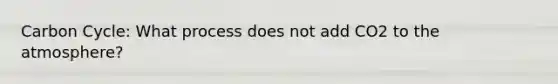 Carbon Cycle: What process does not add CO2 to the atmosphere?