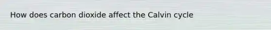 How does carbon dioxide affect the Calvin cycle