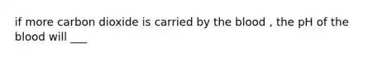 if more carbon dioxide is carried by the blood , the pH of the blood will ___