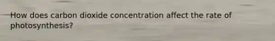 How does carbon dioxide concentration affect the rate of photosynthesis?